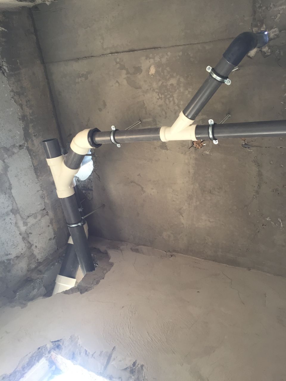 Commercial waste system plumbing installation by Holiness Plumbing & Construction